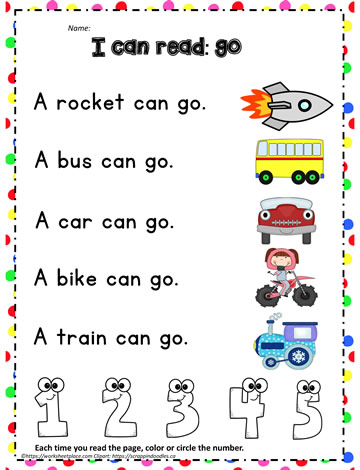 Sight Word to Read - go